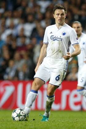 Kobenhavn s William Kvist pictured in action during a soccer game between Danish club F.C. Kobenhavn and Belgian team Club Brugge KV in Copenhagen, Denmark, Tuesday 27 September 2016, the second game in the group stage of the UEFA Champions League competition, in group G. BRUNOxFAHY  x04942001x