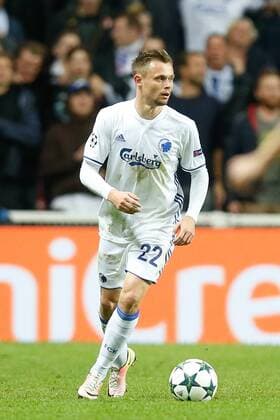 Kobenhavn s Peter Ankersen pictured in action during a soccer game between Danish club F.C. Kobenhavn and Belgian team Club Brugge KV in Copenhagen, Denmark, Tuesday 27 September 2016, the second game in the group stage of the UEFA Champions League competition, in group G. BRUNOxFAHY  x04942003x