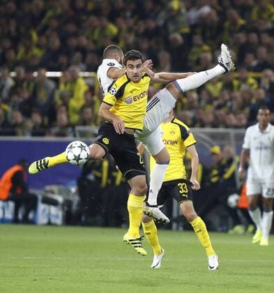 BENZEMA Karim Team Real Madrid mit SOKRATIS UEFA Champions League 2016-2017 Spiel Borussia Dortmund-Real Madrid 2 : 2 Gruppe F am 27.September 2016 in Dortmund 
