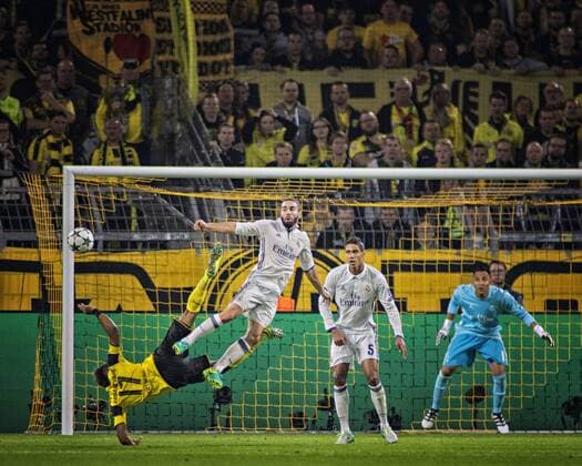 Pierre-Emerick Aubameyang (BvB), Dani Carvajal (Real), Raphael Varane (Real), TW Keylor Navas (Real) 27.09.2016, Dortmund, Borussia Dortmund vs. Real Madrid Â