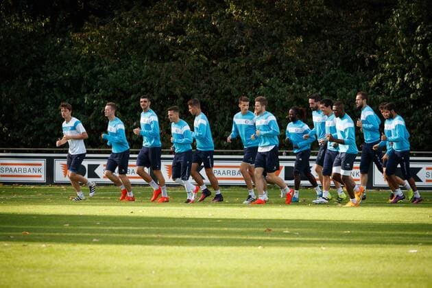 Gent s players pictured during a training session of Belgian soccer team KAA Gent, Wednesday 28 September 2016, in Gent. Tomorrow Gent is playing Turkish club Atiker Konyaspor in the second match of the group stage of the Europa League competition. KURTxDESPLENTER  x04942194x