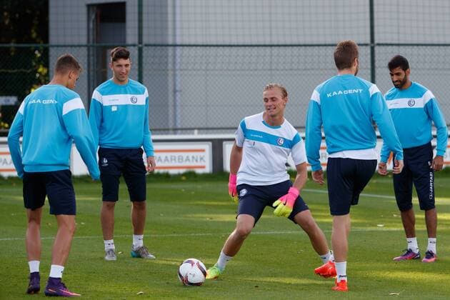 Gent s players pictured during a training session of Belgian soccer team KAA Gent, Wednesday 28 September 2016, in Gent. Tomorrow Gent is playing Turkish club Atiker Konyaspor in the second match of the group stage of the Europa League competition. KURTxDESPLENTER  x04942219x