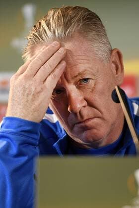 Genk s head coach Peter Maes pictured during a press conference PK Pressekonferenz of Belgian soccer team KRC Genk in Genk, Wednesday 28 September 2016. Tomorrow KRC Genk is playing the second game in the group stage of the Europa League competition against Italian club US Sassuolo Calcio. YORICKxJANSENS  x04942357x