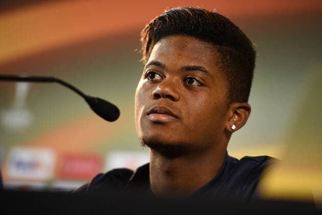 Genk s Leon Bailey pictured during a press conference PK Pressekonferenz of Belgian soccer team KRC Genk in Genk, Wednesday 28 September 2016. Tomorrow KRC Genk is playing the second game in the group stage of the Europa League competition against Italian club US Sassuolo Calcio. YORICKxJANSENS  x04942384x