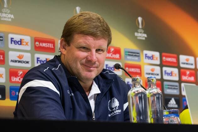 Gent s head coach Hein Vanhaezebrouck pictured during a press conference PK Pressekonferenz of Belgian soccer team KAA Gent, Wednesday 28 September 2016, in Gent. Tomorrow Gent is playing Turkish club Atiker Konyaspor in the second match of the group stage of the Europa League competition. KURTxDESPLENTER  x04942398x