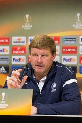 Gent s head coach Hein Vanhaezebrouck pictured during a press conference PK Pressekonferenz of Belgian soccer team KAA Gent, Wednesday 28 September 2016, in Gent. Tomorrow Gent is playing Turkish club Atiker Konyaspor in the second match of the group stage of the Europa League competition. KURTxDESPLENTER  x04942402x