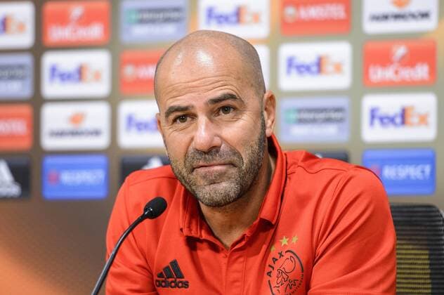 Ajax s head coach Peter Bosz pictured during a press conference PK Pressekonferenz of Dutch soccer team Ajax Amsterdam in Amsterdam, The Netherlands, Wednesday 28 September 2016. Tomorrow Ajax is playing the second game of the group stage of the Europa League competition against Belgian club Standard de Liege . NICOLASxLAMBERT  x04942447x