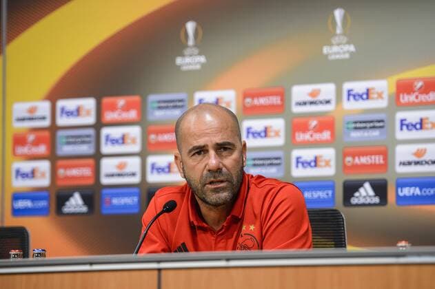 Ajax s head coach Peter Bosz pictured during a press conference PK Pressekonferenz of Dutch soccer team Ajax Amsterdam in Amsterdam, The Netherlands, Wednesday 28 September 2016. Tomorrow Ajax is playing the second game of the group stage of the Europa League competition against Belgian club Standard de Liege . NICOLASxLAMBERT  x04942452x