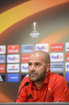 Ajax s head coach Peter Bosz pictured during a press conference PK Pressekonferenz of Dutch soccer team Ajax Amsterdam in Amsterdam, The Netherlands, Wednesday 28 September 2016. Tomorrow Ajax is playing the second game of the group stage of the Europa League competition against Belgian club Standard de Liege . NICOLASxLAMBERT  x04942455x