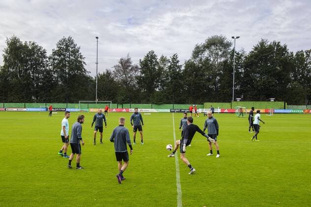 Ajax s players in action at a training session of Dutch soccer team Ajax Amsterdam in Amsterdam, The Netherlands, Wednesday 28 September 2016. Tomorrow Ajax is playing the second game of the group stage of the Europa League competition against Belgian club Standard de Liege . NICOLASxLAMBERT  x04942628x