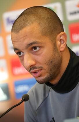 Anderlecht s Sofiane Hanni pictured during a press conference PK Pressekonferenz of Belgian soccer team RSC Anderlecht in Saint-Etienne, France, Wednesday 28 September 2016. Tomorrow Anderlecht is playing the second game in the group stage of the UEFA Europa League competition against French club AS Saint-Etienne. VIRGINIExLEFOUR  x04942898x