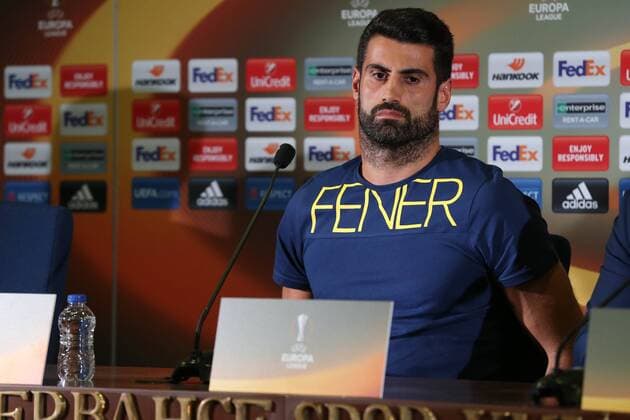 Fenerbahce s Goalkeeper Volkan Demirel attend a press conference PK Pressekonferenz following a training session in Istanbul, Turkey, 28 September 2016. Fenerbahce will face Feyenoord in a UEFA Europa League Group a match on 29 September 2016. 