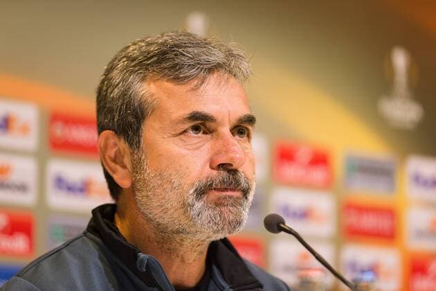 Konyaspor s head coach Aykut Kocaman pictured during a press conference PK Pressekonferenz of Turkish club Atiker Konyaspor, Wednesday 28 September 2016, in Gent. Tomorrow Gent is playing Turkish club Atiker Konyaspor in the second match of the group stage of the Europa League competition. KURTxDESPLENTER  x04943054x