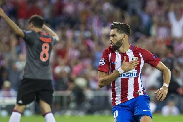 Yannick Carrasco during the match of Group stage of Champions League Atletico de Madrid and Bayern Munich at Vicente Calderon Stadium in Madrid. September 28, 2016.  (20160928018)
