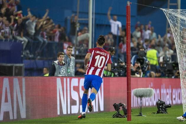 Yannick Carrasco during the match of Group stage of Champions League Atletico de Madrid and Bayern Munich at Vicente Calderon Stadium in Madrid. September 28, 2016.  (20160928021)