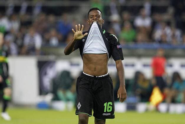 Ibrahima Traore (Bor. Moenchengladbach) disappointed after the Championsleague between Borussia Moenchengladbach and FC Barcelona Barca Borussiapark in Moenchengladbach on September 28., 2016. Borussia Mönchengladbach vs. FC Barcelona in der Champions League der Saison 2015 2016 am 28. September 2016.