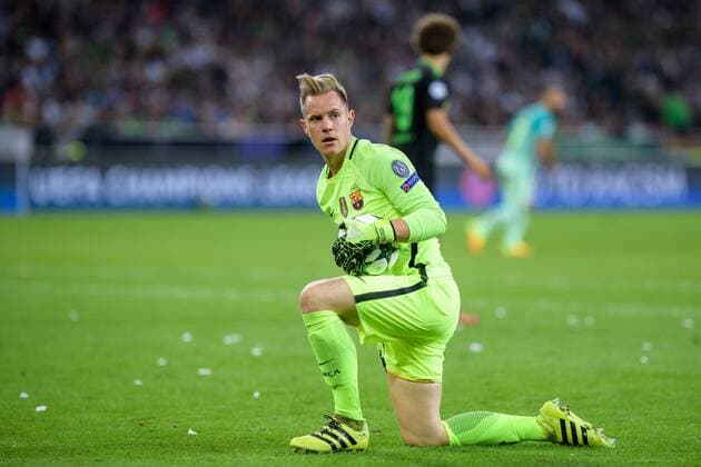 Torwart Marc-Andre ter Stegen FC Barcelona Barca 1) beim Champions League Spiel zwischen Borussia Moenchengladbach und dem FC Barcelona 28.09.2016 Moenchengladbach Copyright: xSchuelerx xEibnerx-xPressefotox