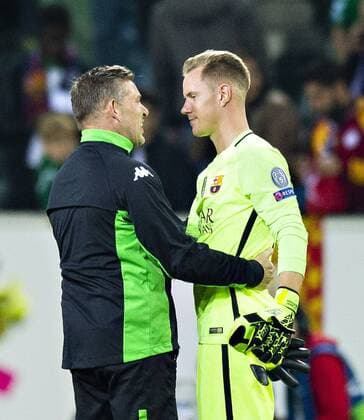 Mönchengladbach, 28.09.2016, Borussia Park Uwe Kamps (BMG), Torwart Marc-Andre ter Stegen (Barca) VfL Borussia Mönchengladbach - FC Barcelona Barca mm