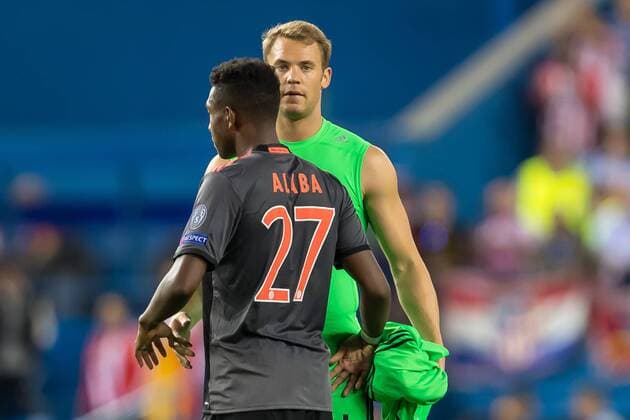 Madrid, Spain 28.09.2016, UEFA Champions League - 2016 17 Season, Group D - Matchday 2, Atletico Madrid - FC Bayern Muenchen, enttaeuscht, enttaeuschung, Torwart Manuel Neuer (FCB) David Alaba (FCB) ( DeFodi048