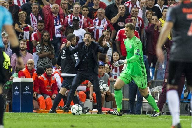 during the match of Group stage of Champions League Atletico de Madrid and Bayern Munich at Vicente Calderon Stadium in Madrid. September 28, 2016.  (20160928058)