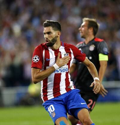 Carrasco celebra su gol. Champions League match betweenAtlético and Bayern Múnich. In this picture, Carrasco celebrates his goal. xChemaxReyx 