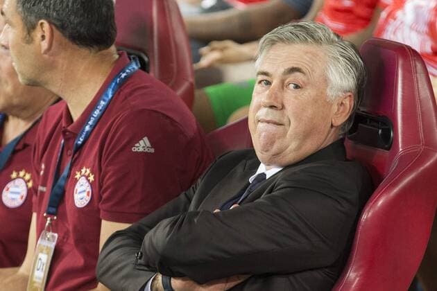 Bayern Munich s coach Carlo Ancelotti during the match of Group stage of Champions League Atletico de Madrid and Bayern Munich at Vicente Calderon Stadium in Madrid. September 28, 2016.  (20160928004)