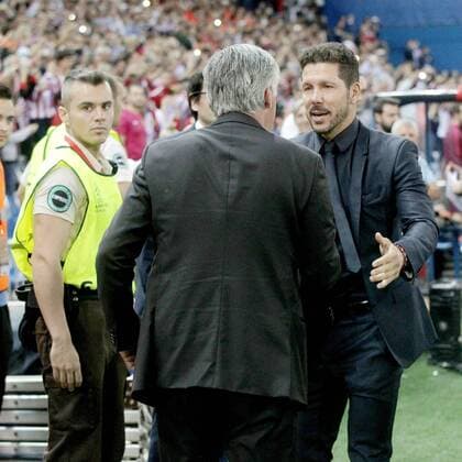 Trainer Carlo Ancelotti (FC Bayern Muenchen) Trainer Diego Simeone ( Atletico Madrid ), Atletico Madrid vs. FC Bayern Muenchen, Fussball, Champions League, 2. Spieltag, 28.09.2016, Madrid Copyright: xLANGERx xEibner-Pressefotox EP_hlr