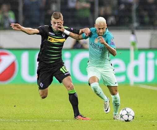 Thorgan Hazard (BMG), Neymar JR (Barca) 28.09.2016, Dortmund, Borussia Mönchengladbach vs. FC Barcelona Barca Â