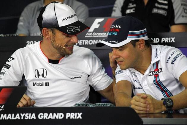 Malaysian Grand Prix, Sepang 29 September - 2 October 2016 29.09.2016 - press conference PK Pressekonferenz Jenson Button (GBR) McLaren Honda MP4-31 and Felipe Massa (BRA) Williams FW38 