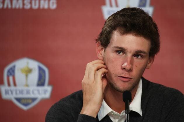 GOLF - Ryder Cup 2016 CHASKA,MINNESOTA,USA,29.SEP.16 - GOLF - Ryder Cup, Hazeltine National Golf Club, press conference PK Pressekonferenz Image shows Thomas Pieters (BEL). GEPAxpictures xDanielxGoetzhaber
