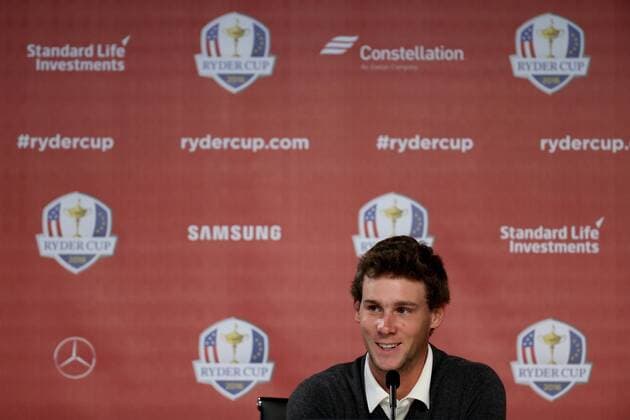 GOLF - Ryder Cup 2016 CHASKA,MINNESOTA,USA,29.SEP.16 - GOLF - Ryder Cup, Hazeltine National Golf Club, press conference PK Pressekonferenz Image shows Thomas Pieters (BEL). GEPAxpictures xDanielxGoetzhaber