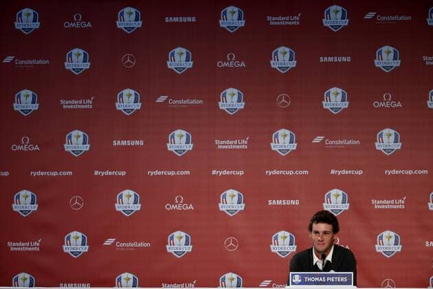 GOLF - Ryder Cup 2016 CHASKA,MINNESOTA,USA,29.SEP.16 - GOLF - Ryder Cup, Hazeltine National Golf Club, press conference PK Pressekonferenz Image shows Thomas Pieters (BEL). GEPAxpictures xDanielxGoetzhaber