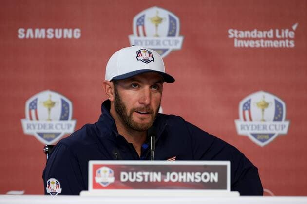 Golf, Ryder Cup 2016 in Chaska, Dustin Johnson Pressekonferenz GOLF - Ryder Cup 2016 CHASKA,MINNESOTA,USA,29.SEP.16 - GOLF - Ryder Cup, Hazeltine National Golf Club, press conference PK Pressekonferenz Image shows Dustin Johnson (USA). GEPAxpictures xDanielxGoetzhaber