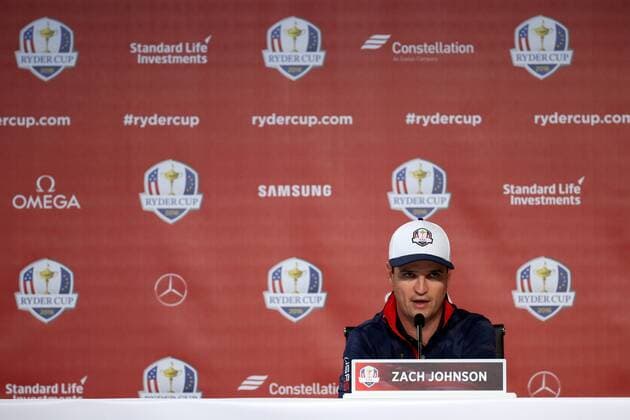 GOLF - Ryder Cup 2016 CHASKA,MINNESOTA,USA,29.SEP.16 - GOLF - Ryder Cup, Hazeltine National Golf Club, press conference PK Pressekonferenz Image shows Zach Johnson (USA). GEPAxpictures xDanielxGoetzhaber