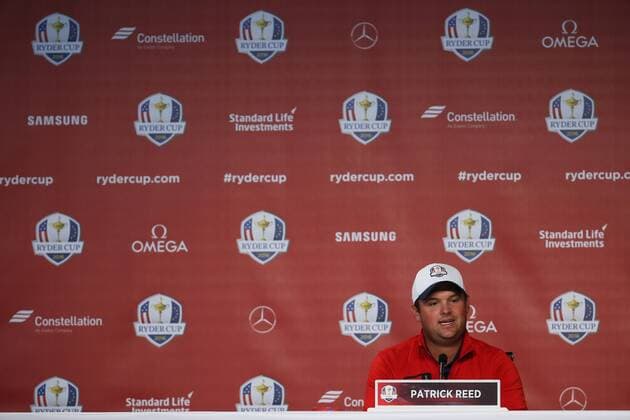 GOLF - Ryder Cup 2016 CHASKA,MINNESOTA,USA,29.SEP.16 - GOLF - Ryder Cup, Hazeltine National Golf Club, press conference PK Pressekonferenz Image shows Patrick Reed (USA). GEPAxpictures xDanielxGoetzhaber