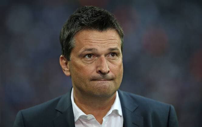 29.09.2016, Fussball UEFA Europa League 2016 2017, Gruppenphase, 2.Spieltag, FC Schalke 04 - RB Salzburg, in der VELTINS-Arena Gelsenkirchen. Manager Christian Heidel (Schalke) 