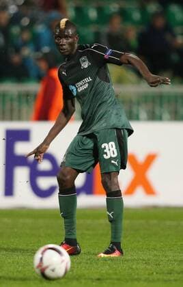 KRASNODAR, RUSSIA - SEPTEMBER 29, 2016: FC Krasnodar s Kouassi Eboue in the 2016 17 UEFA Europe League Group I Round 2 football match against OGC Nice at the Kuban Stadium. Vitaly Timkiv TASS  TS032CC0