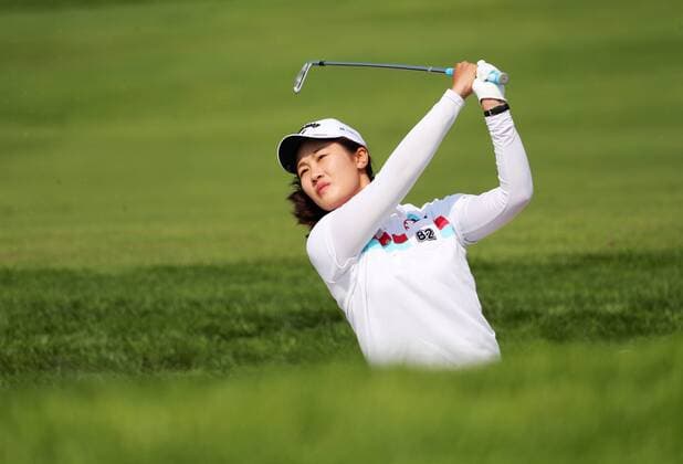 BEIJING, CHINA - SEPTEMBER 29: Lin Xiyu of China in action during the 1st round of the 2016 Reignwood LPGA Golf Damen Classic at Reignwood golf club on September 29, 2016 in Beijing, China.  CFP492963918 