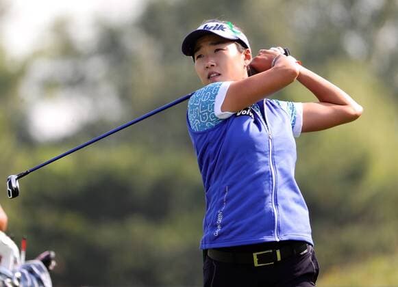 BEIJING, CHINA - SEPTEMBER 29: Lee Ilhee of South Korea in action during the 1st round of the 2016 Reignwood LPGA Golf Damen Classic at Reignwood golf club on September 29, 2016 in Beijing, China.  CFP492963921 