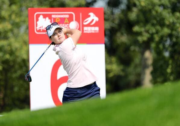 BEIJING, CHINA - SEPTEMBER 29: Caroline Masson of Germany in action during the 1st round of the 2016 Reignwood LPGA Golf Damen Classic at Reignwood golf club on September 29, 2016 in Beijing, China.  CFP492963924 