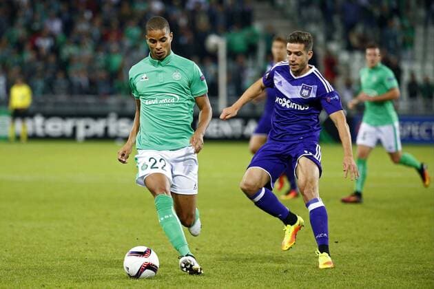 SAINT-ETIENNE, FRANCE - 29 September 2016 : Alexandru Chipciu midfielder of RSC Anderlecht pictured during the Europa League match between AS.Saint-Etienne and RSC Anderlecht in the Geoffrroy-Guichard stadium in Saint-Etienne, France .29 09 2016 kevin monnet paquet FOOTBALL : AS Saint Etienne vs RSC Anderlecht -Europa League - 29 09 2016 PHOTONEWS PANORAMIC  665590179
