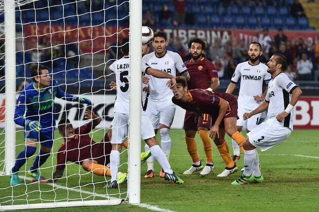 Gol Federico Fazio Roma 2-0 Goal celebration Fußball Champions League 2016 2017 AS Roma - Astra Giurgiu AndreaxStaccioli