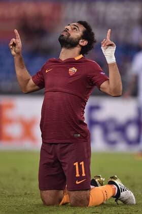 Torjubel Mohamed Salah Roma 4-0 Goal celebration Fußball Champions League 2016 2017 AS Roma - Astra Giurgiu AndreaxStaccioli