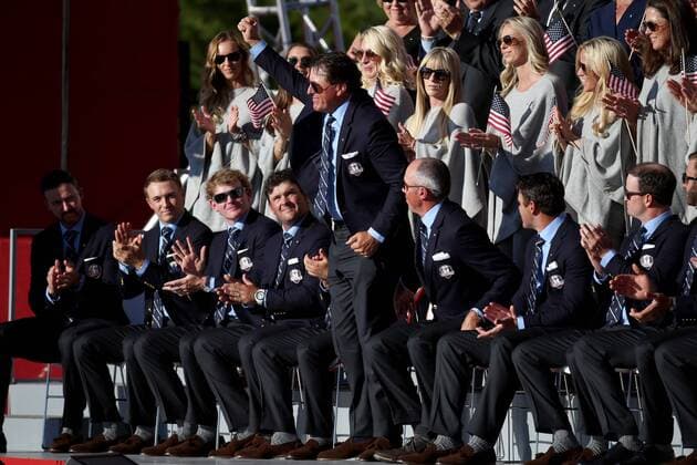 GOLF - Ryder Cup 2016 CHASKA,MINNESOTA,USA,29.SEP.16 - GOLF - Ryder Cup, Hazeltine National Golf Club, opening ceremony. Image shows Phil Mickelson (USA). GEPAxpictures xDanielxGoetzhaber