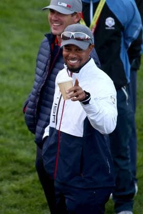 Bilder des Tages - SPORT GOLF - Ryder Cup 2016 CHASKA,MINNESOTA,USA,30.SEP.16 - GOLF - Ryder Cup, Hazeltine National Golf Club. Image shows vice-captain Tiger Woods (USA). GEPAxpictures xDanielxGoetzhaber