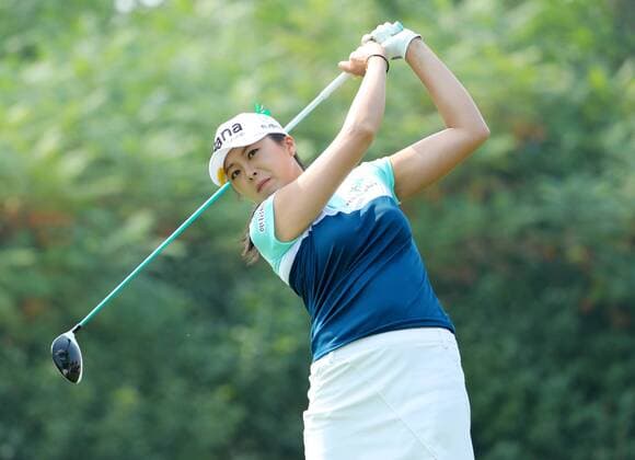 BEIJING, CHINA - SEPTEMBER 30: Hur Mi Jung of South Korea in action during the second round of the 2016 Reignwood LPGA Golf Damen Classic at Reignwood golf club on September 30, 2016 in Beijing, China.  CFP493033739 