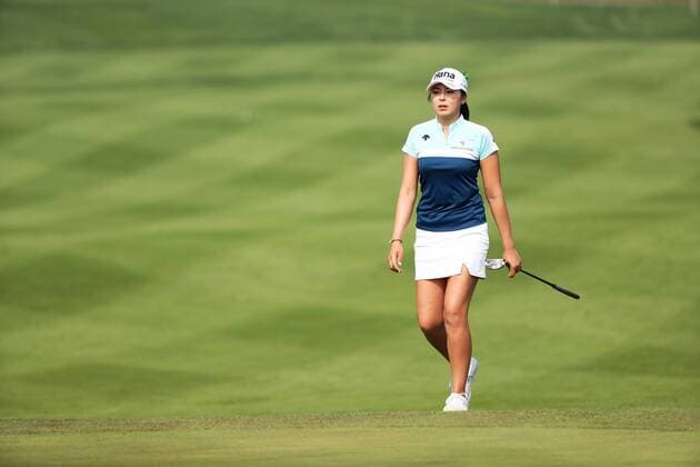 BEIJING, CHINA - SEPTEMBER 30: Hur Mi Jung of South Korea in action during the second round of the 2016 Reignwood LPGA Golf Damen Classic at Reignwood golf club on September 30, 2016 in Beijing, China.  CFP493033752 