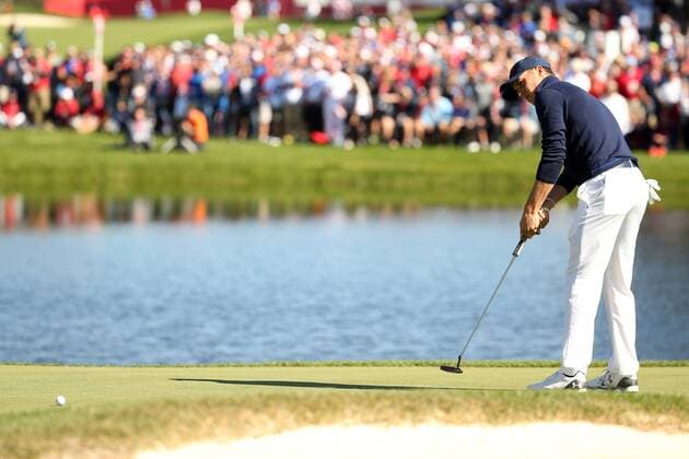 GOLF - Ryder Cup 2016 CHASKA,MINNESOTA,USA,01.OKT.16 - GOLF - Ryder Cup, Hazeltine National Golf Club. Image shows Jordan Spieth (USA). GEPAxpictures xDanielxGoetzhaber
