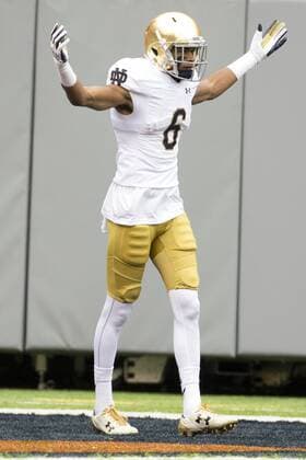 October 1, 2016, Notre Dame Fighting Irish wide receiver Equanimeous St. Brown (6) reacts to his touchdown during the NCAA College League USA football game between the Notre Dame Fighting Irish and the Syracuse Orange at MetLife Stadium in East Rutherford, New Jersey. CSM NCAA Football 2016: Notre Dame vs Syracuse OCT 01 - ZUMAc04_