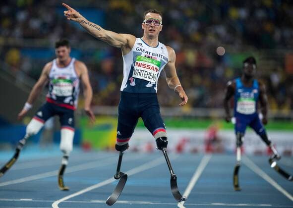 Sep 11, 2016 - Rio de Janeiro, Brazil - Richard Whitehead GBR sets a new Paralympic Record and wins the Gold Medal in the Men s 200m - T42 Final in the Olympic Stadium. The Paralympic Games, Rio de Janeiro, Brazil, Sunday 11th September 2016. . Paralympic Games Rio 2016 - ZUMAz03_